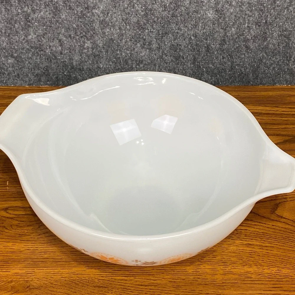 Vintage Pyrex Town & Country Cinderella 444 Mixing Bowl 4 Quart‎ Brown Orange